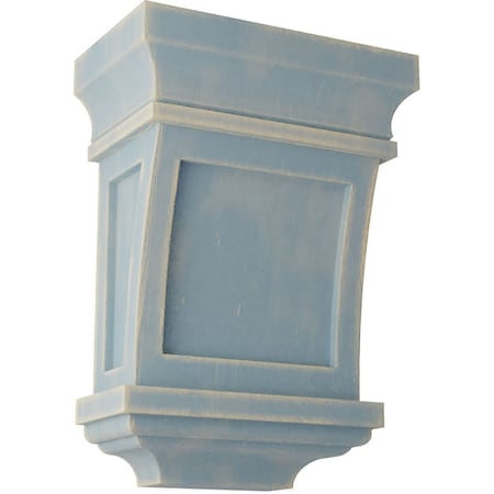 Ekena Millwork 5"W x 3"D x 7"H Santa Fe Wood Vintage Decor Corbel, Driftwood Blue CORWD05X03X07SFBU